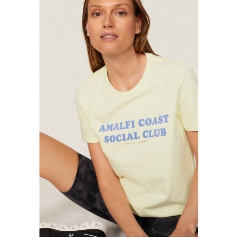 Spiritual Gangster Amalfi Coast Social Club Short Sleeve Yellow Tshirt